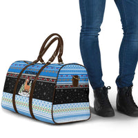 Estonia Christmas Travel Bag with Reindeer Gingerbread Snowflakes National Emblem and Winter Forest - Wonder Print Shop