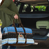 Estonia Christmas Travel Bag with Reindeer Gingerbread Snowflakes National Emblem and Winter Forest - Wonder Print Shop