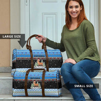 Estonia Christmas Travel Bag with Reindeer Gingerbread Snowflakes National Emblem and Winter Forest - Wonder Print Shop