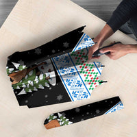 Estonia Christmas Umbrella with Reindeer Gingerbread Snowflakes National Emblem and Winter Forest - Wonder Print Shop