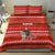 Tajikistan Christmas Bedding Set with Santa Riding Snow Leopard National Emblem and Red Holiday Pattern - Wonder Print Shop