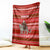 Tajikistan Christmas Blanket with Santa Riding Snow Leopard National Emblem and Red Holiday Pattern - Wonder Print Shop