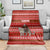 Tajikistan Christmas Blanket with Santa Riding Snow Leopard National Emblem and Red Holiday Pattern - Wonder Print Shop