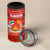 Tajikistan Christmas 4 in 1 Can Cooler Tumbler with Santa Riding Snow Leopard National Emblem and Red Holiday Pattern - Wonder Print Shop