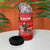 Tajikistan Christmas 4 in 1 Can Cooler Tumbler with Santa Riding Snow Leopard National Emblem and Red Holiday Pattern - Wonder Print Shop