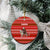 Tajikistan Christmas Ceramic Ornament with Santa Riding Snow Leopard National Emblem and Red Holiday Pattern - Wonder Print Shop
