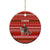 Tajikistan Christmas Ceramic Ornament with Santa Riding Snow Leopard National Emblem and Red Holiday Pattern - Wonder Print Shop