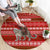 Tajikistan Christmas Round Carpet with Santa Riding Snow Leopard National Emblem and Red Holiday Pattern - Wonder Print Shop