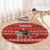 Tajikistan Christmas Round Carpet with Santa Riding Snow Leopard National Emblem and Red Holiday Pattern - Wonder Print Shop