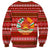 Tajikistan Christmas Sweatshirt with Santa Riding Snow Leopard National Emblem and Red Holiday Pattern - Wonder Print Shop