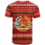 Tajikistan Christmas T Shirt with Santa Riding Snow Leopard National Emblem and Red Holiday Pattern - Wonder Print Shop