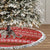 Tajikistan Christmas Tree Skirt with Santa Riding Snow Leopard National Emblem and Red Holiday Pattern - Wonder Print Shop