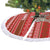 Tajikistan Christmas Tree Skirt with Santa Riding Snow Leopard National Emblem and Red Holiday Pattern - Wonder Print Shop