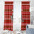 Tajikistan Christmas Window Curtain with Santa Riding Snow Leopard National Emblem and Red Holiday Pattern - Wonder Print Shop