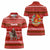Tajikistan Christmas Women Polo Shirt with Santa Riding Snow Leopard National Emblem and Red Holiday Pattern - Wonder Print Shop
