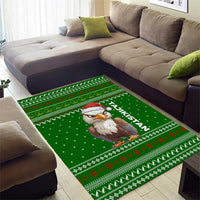 Tajikistan Christmas Area Rug with Santa Hat Eagle Green Snowflake Pattern and Holiday Design - Wonder Print Shop
