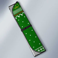 Tajikistan Christmas Auto Sun Shade with Santa Hat Eagle Green Snowflake Pattern and Holiday Design - Wonder Print Shop