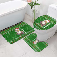 Tajikistan Christmas Bathroom Set with Santa Hat Eagle Green Snowflake Pattern and Holiday Design - Wonder Print Shop