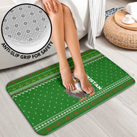 Tajikistan Christmas Bathroom Set with Santa Hat Eagle Green Snowflake Pattern and Holiday Design - Wonder Print Shop