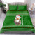 Tajikistan Christmas Bedding Set with Santa Hat Eagle Green Snowflake Pattern and Holiday Design - Wonder Print Shop