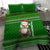 Tajikistan Christmas Bedding Set with Santa Hat Eagle Green Snowflake Pattern and Holiday Design - Wonder Print Shop