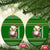 Tajikistan Christmas Ceramic Ornament with Santa Hat Eagle Green Snowflake Pattern and Holiday Design - Wonder Print Shop