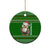 Tajikistan Christmas Ceramic Ornament with Santa Hat Eagle Green Snowflake Pattern and Holiday Design - Wonder Print Shop