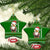 Tajikistan Christmas Ceramic Ornament with Santa Hat Eagle Green Snowflake Pattern and Holiday Design - Wonder Print Shop