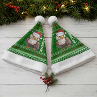Tajikistan Christmas Santa Hat with Santa Hat Eagle Green Snowflake Pattern and Holiday Design - Wonder Print Shop