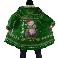 Tajikistan Christmas Cloak with Santa Hat Eagle Green Snowflake Pattern and Holiday Design - Wonder Print Shop