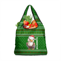 Tajikistan Christmas Grocery Bag with Santa Hat Eagle Green Snowflake Pattern and Holiday Design - Wonder Print Shop