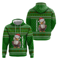 Tajikistan Christmas Hoodie with Santa Hat Eagle Green Snowflake Pattern and Holiday Design - Wonder Print Shop
