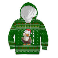 Tajikistan Christmas Kid Hoodie with Santa Hat Eagle Green Snowflake Pattern and Holiday Design - Wonder Print Shop