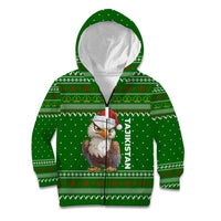 Tajikistan Christmas Kid Hoodie with Santa Hat Eagle Green Snowflake Pattern and Holiday Design - Wonder Print Shop