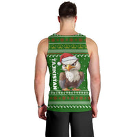 Tajikistan Christmas Men Tank Top with Santa Hat Eagle Green Snowflake Pattern and Holiday Design - Wonder Print Shop