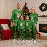 Tajikistan Christmas Pajama Set with Santa Hat Eagle Green Snowflake Pattern and Holiday Design - Wonder Print Shop
