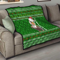 Tajikistan Christmas Quilt with Santa Hat Eagle Green Snowflake Pattern and Holiday Design - Wonder Print Shop