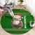 Tajikistan Christmas Round Carpet with Santa Hat Eagle Green Snowflake Pattern and Holiday Design - Wonder Print Shop