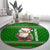Tajikistan Christmas Round Carpet with Santa Hat Eagle Green Snowflake Pattern and Holiday Design - Wonder Print Shop