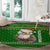 Tajikistan Christmas Round Carpet with Santa Hat Eagle Green Snowflake Pattern and Holiday Design - Wonder Print Shop