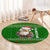 Tajikistan Christmas Round Carpet with Santa Hat Eagle Green Snowflake Pattern and Holiday Design - Wonder Print Shop