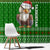 Tajikistan Christmas Window Curtain with Santa Hat Eagle Green Snowflake Pattern and Holiday Design - Wonder Print Shop