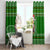 Tajikistan Christmas Window Curtain with Santa Hat Eagle Green Snowflake Pattern and Holiday Design - Wonder Print Shop