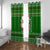 Tajikistan Christmas Window Curtain with Santa Hat Eagle Green Snowflake Pattern and Holiday Design - Wonder Print Shop