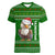 Tajikistan Christmas Women V-Neck T-Shirt with Santa Hat Eagle Green Snowflake Pattern and Holiday Design - Wonder Print Shop