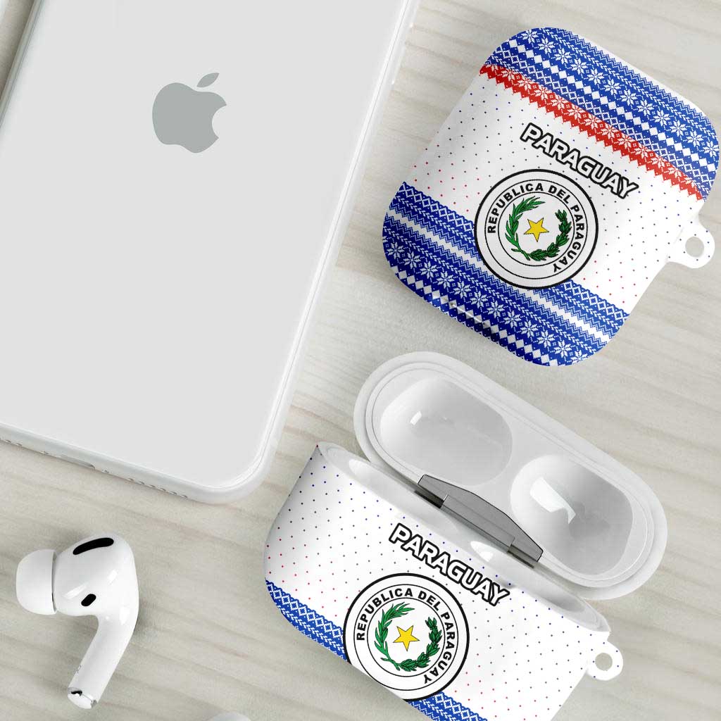 Paraguay Christmas AirPods Case with Red-White-Blue Design, National Seal, and Santa Motif - Wonder Print Shop