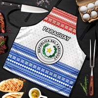 Paraguay Christmas Apron with Red-White-Blue Design, National Seal, and Santa Motif - Wonder Print Shop