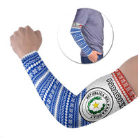 Paraguay Christmas Arm Sleeves with Red-White-Blue Design, National Seal, and Santa Motif - Wonder Print Shop