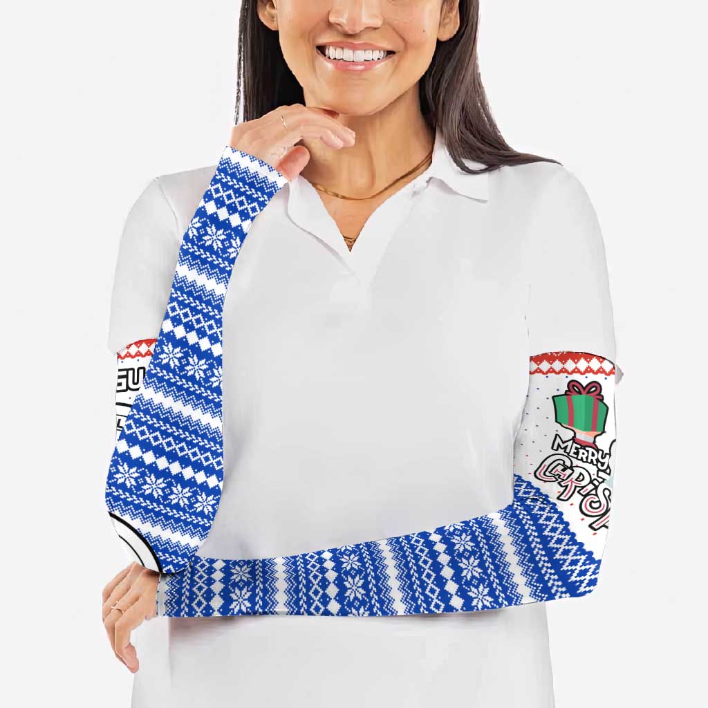 Paraguay Christmas Arm Sleeves with Red-White-Blue Design, National Seal, and Santa Motif - Wonder Print Shop