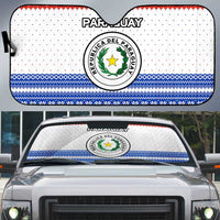 Paraguay Christmas Auto Sun Shade with Red-White-Blue Design, National Seal, and Santa Motif - Wonder Print Shop